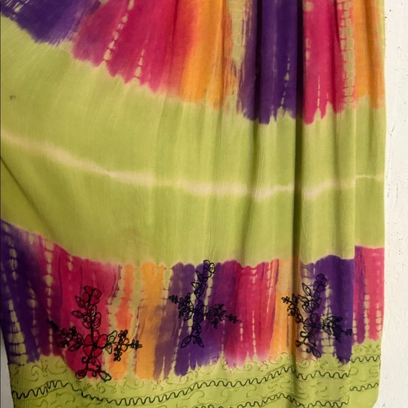 Vintage Green and Purple Maxi Dress, Free size - Picture 10 of 11